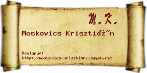Moskovics Krisztián névjegykártya