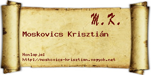 Moskovics Krisztián névjegykártya